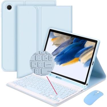 Imagem de Capa para Galaxy A9+ Plus de 11 polegadas (SM-X210/X216/X218) com teclado, com teclado ABNT2 Bluetooth sem fio captado e magnético, suporte para S Pen, fólio (Azul)