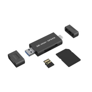 Imagem de JJC Adaptador de leitor de cartão micro SD UHS-II, porta de conexão micro USB 2.0 3 em 1 USB-A 3.1 USB-C 3.1, alta velocidade de transferência de até 312 MB/s, compatível com computador, laptop,