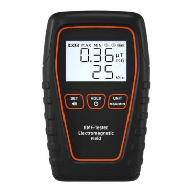 Imagem de SZITW Testador EMF portátil Detector de radiação eletromagnética portátil Instrumento de medição de intensidade de radiação eletromagnética com alarme sonoro e funções de indicação de bateria fraca