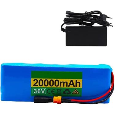 Imagem de Bateria de e-bike 36V 20Ah, bateria de scooter de íon de lítio 10S4P carregável à prova d'água para scooter de bicicleta elétrica de 250W a 1000W com carregador e BMS