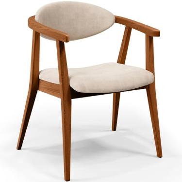 Imagem de Poltrona Decorativa Para Sala de Estar Jantar Cecília L02 Suede Bege - Lyam Decor