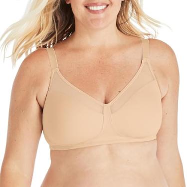 Imagem de Playtex Sutiã feminino minimizador de 18 horas, sutiã macio de cobertura total, sutiã camiseta sem fio, Nude., 44D
