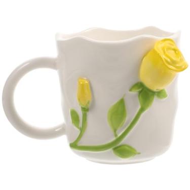 Imagem de De Água Em Rosa Caneca De Água Kawaii Em Forma De Flor Caneca De Flores Xícara De Chá Rosa Tridimensional Cerâmica Caneca De Cerveja Escritório