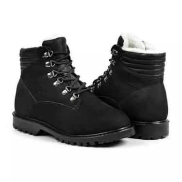 Imagem de Bota Masculina de Inverno em Couro Forrada com Lã Imperméavel - Bremen (Preto, BR, Adulto, Numérico, 43)