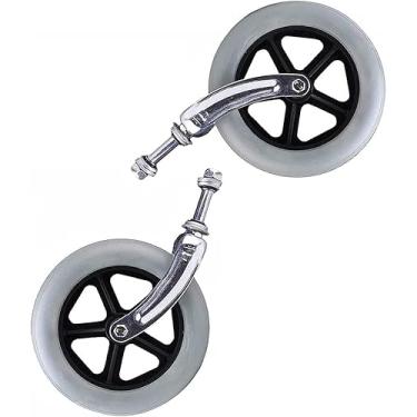 Imagem de Cadeira de rodas com garfo dianteiro da roda dianteira, um pacote de 2 conjuntos de rodízios para cadeiras de rodas, ferramenta de peça de reposição de rodas dianteiras para cadeira de rodas