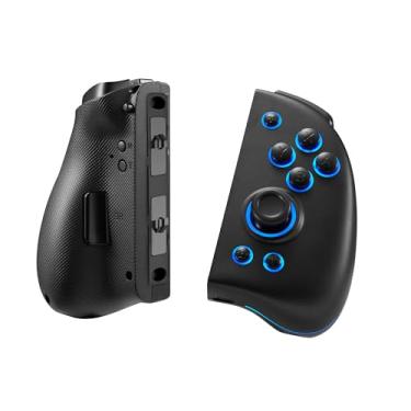 Imagem de Switch Joy Pad Controller for Switch/Switch OLED, Wireless Joy Controller Replacement 8 Colors Adjustable LED Joypad Controller with Hall Effect Joysitck/Back Map Button/Turbo/Motion Control (Black)
