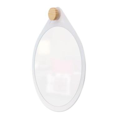 Imagem de Espelho Decorativo Adnet Flat Branco Off White 30 Cm Redondo - E2g Des