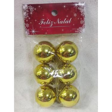 Imagem de P10040 Enfeite De Natal Bola 6 Unidades 4cm - Feliz Natal