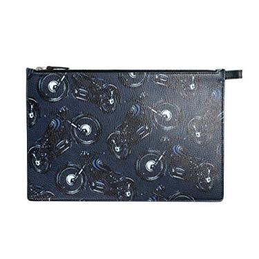 Imagem de Bolsa feminina de couro Salvatore Ferragamo com estampa de motocicleta e embreagem