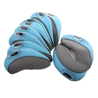 Imagem de Neoprene Golf Club Irons Head Covers Ball Head Cover Capa protetora elegante útil capa de cabeça 7 cores conjunto de 10 (cinza + azul claro) Callaway Teal