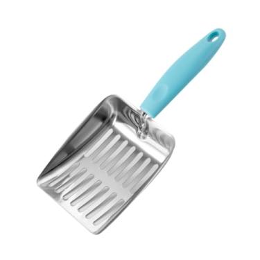 Imagem de Generic Cat Litter Pet Cleaning Scoop Long Handle Cleaner Tool Cat Sand Scoop Kitty Metal para coelhos filhotes, Azul