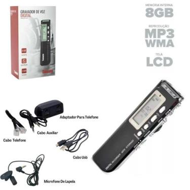 Imagem de Gravador De Voz Digital Mgp556 (17620m/8gb/usb) Tomate - Tomata