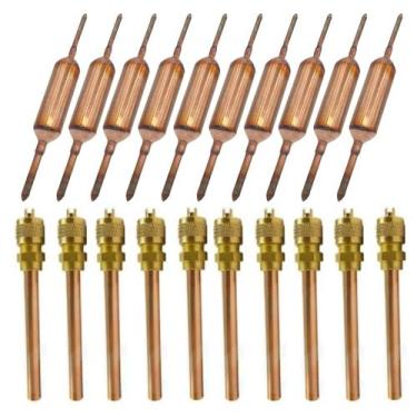 Imagem de Kit 10 Filtro Secador +10 Válvula Schrader Refrigeração 10cm - Brazan,