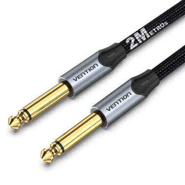 Imagem de Cabo Auxiliar P10 x P10 Mono Profissional Banhado Ouro 2M - VENTION