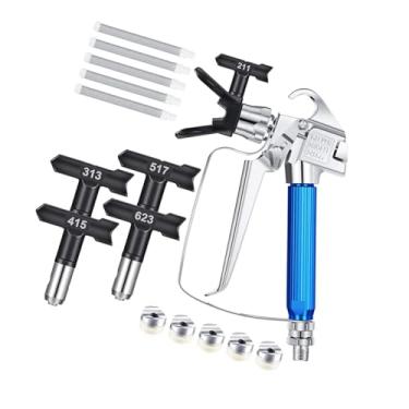 Imagem de IEUDNS Kit de pulverizador de tinta sem ar Ferramenta de pulverização de tinta Alta pressão 3600 PSI 5 Filtro Máquina de pulverização sem ar para armários