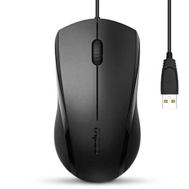 Imagem de Rapoo Mouse com fio silencioso de 3 botões N1600, mouse óptico de 1000