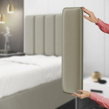 Imagem de Painel Modulado Nashira 60x20 Cm Veludo Aradecor, Capuccino, ÚNICO