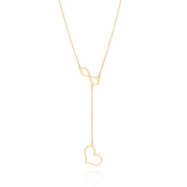 Imagem de Cordão Rommanel Gravata Feminino Banhado Ouro 18k Lindo Elegante