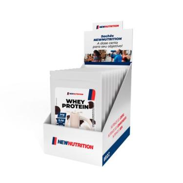 Imagem de Display com 10 Sachês Whey Protein Concentrado 33g Cookies NewNutritio