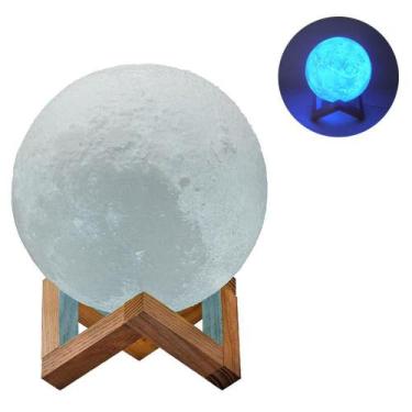 Imagem de Luminaria 3D Lua Cheia Touch Rgb Abajur Decoracao Led Usb - Ideal