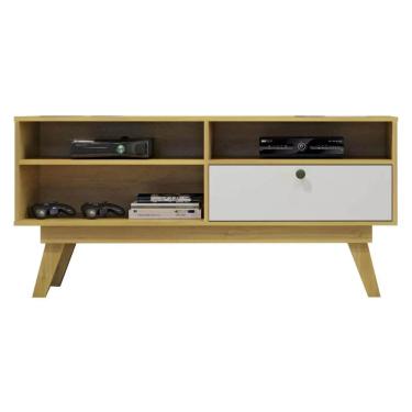 Imagem de Rack para Tv Até 50 Polegadas 1 Porta Houston Valdemóveis Cinamomo Off White