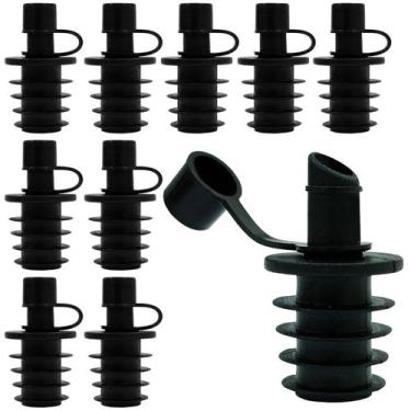 Imagem de Kit 20 Bico Dosador Para De Garrafa Vidro Azeite E Vinagre - SC, Preto