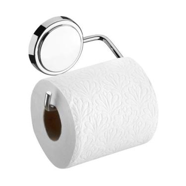 Imagem de Suporte Porta Papel Higiênico Banheiro Adesivo Dupla Face Cromado - 14