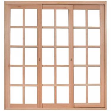 Imagem de Porta de Madeira Balção de Correr 213x140cm com Batente 14cm Ewk 430 R