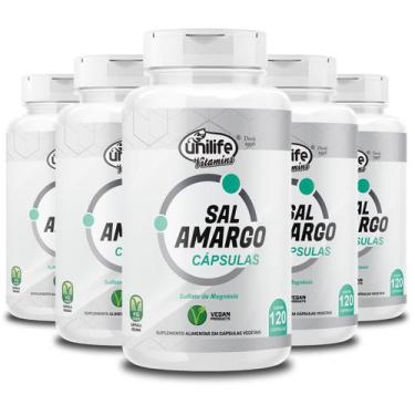 Imagem de Kit 5 Sal Amargo Unilife 120 Cápsulas 850mg