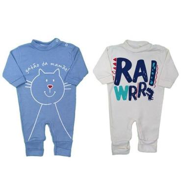 Imagem de Kit 2 Macacão Bebê Suedine Taylor Estampado Menino e Menina - Koala Ba