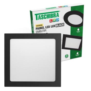 Imagem de Painel de Led Quadrado Embutir 24W Preto Bivolt Taschibra, 3000K - Ama