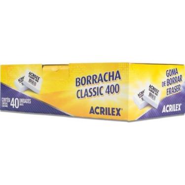 Imagem de Kit Com 40 Unidades - Borracha Classic 400 - Branca - ACRILEX