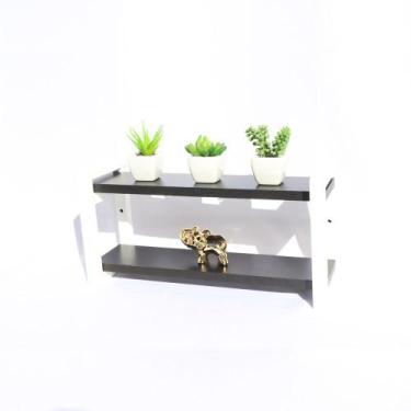 Imagem de Estante Suspensa Decorativa Chamego MD044 40cm MDP Preto 14x40x20, Bra