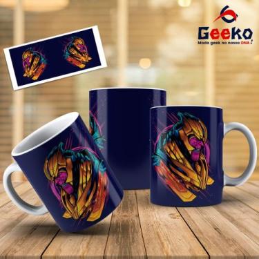 Imagem de Caneca Thanos Manopla Geeko Oficial, Branco, 325ml
