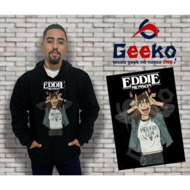 Imagem de Moletom Canguru Masculino Eddie Munson Stranger Things HellFire Club G