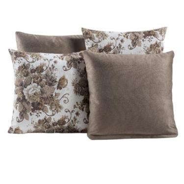 Imagem de Almofada Estampada Jacquard Decorativas com Ziper 4 unidades - Mariall