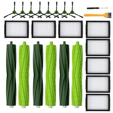 Imagem de Pacote com 19 acessórios de peças de substituição compatíveis com aspirador de pó iRobot Roomba i3 i3+ i7 i7+ i4 i6 i6+i8 i8+/Plus E5 E6 E7 J7 I E &J Series, 3 conjuntos de escovas de rolo, 8 filtros