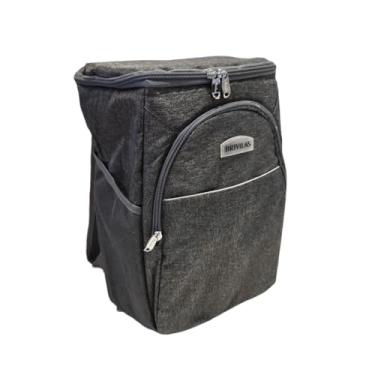 Imagem de Mochila Térmica Cooler Para Cerveja Hidratação Cooler Compartimento Bolso Térmico Impermeável Masculina Feminina Praia Trabalho Lancheira 14 Litros Leve Comida E Bebidas (Cinza)