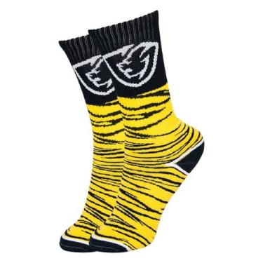 Imagem de Meia Cano Alto Longo Colorida Divertida Algodão Esportiva Soquete Térm