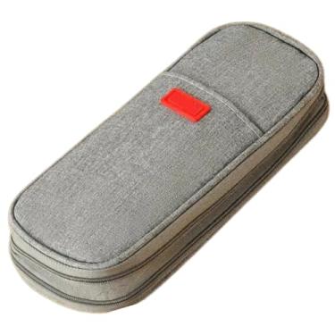 Imagem de Estojo Escolar Organizador Masculino Feminino Grande Capacidade Estojo Lapis Material Escolar (Cinza)