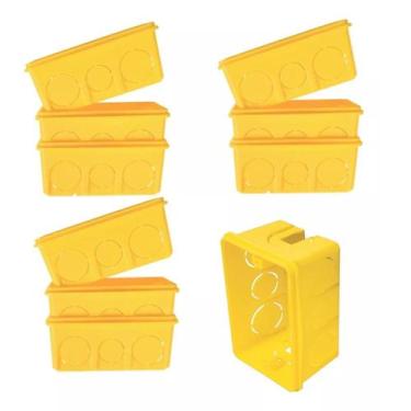 Imagem de Kit 10 unid Caixinha Plastica 4X2 Luz Amarela- TRAMONTINA 266