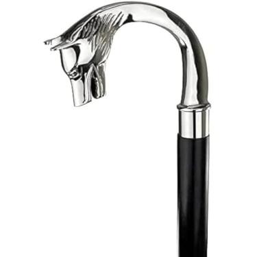 Imagem de Ammar Nautical Bengala de madeira com alça de latão design vintage