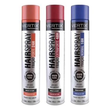 Imagem de Kit Fixador Para Cabelos Vertix Hairspray C/3 - BELLIZ COMPANY
