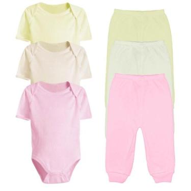 Imagem de Kit Roupas de Bebê 6 Peças Body Manga Curta e Mijão Algodão - Koala Ba