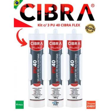 Imagem de Kit 3 Pu 40 Cibra Flex Selante De Poliuretano 400g Br / Cz / Pt, Branc