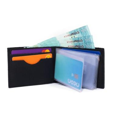 Imagem de Carteira Masculina Pequena em Couro Fina com Porta Cartão - Pampas Cou