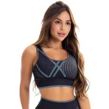 Imagem de Top Cropped Fitness Academia Sublimada Estampada - T0574 - Tarelles, E