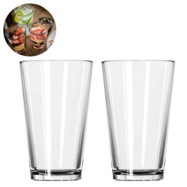 Imagem de Kit 2 Copos Londres 240ML Vidro Redondo Resistente Agua Suco - PRATICA