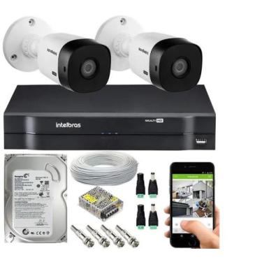 Imagem de Kit Cftv 2 Câmeras De Segurança Intelbras Hdcvi E Dvr Mhdx C/500gb