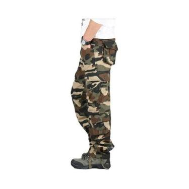 Imagem de Calça Cargo Tática Masculina Camuflada - Algodão - Para Trabalho e Cam
